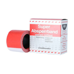 Baustellen-Absperrband 80mm rot/weiß 100m pro Rolle